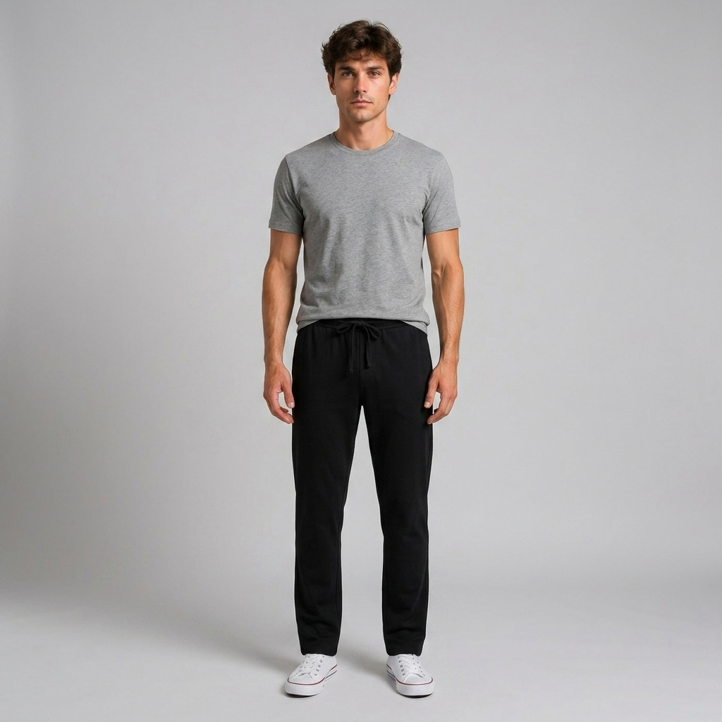 ECLAVA | Men’s Cotton Linen Straight-Leg Trousers