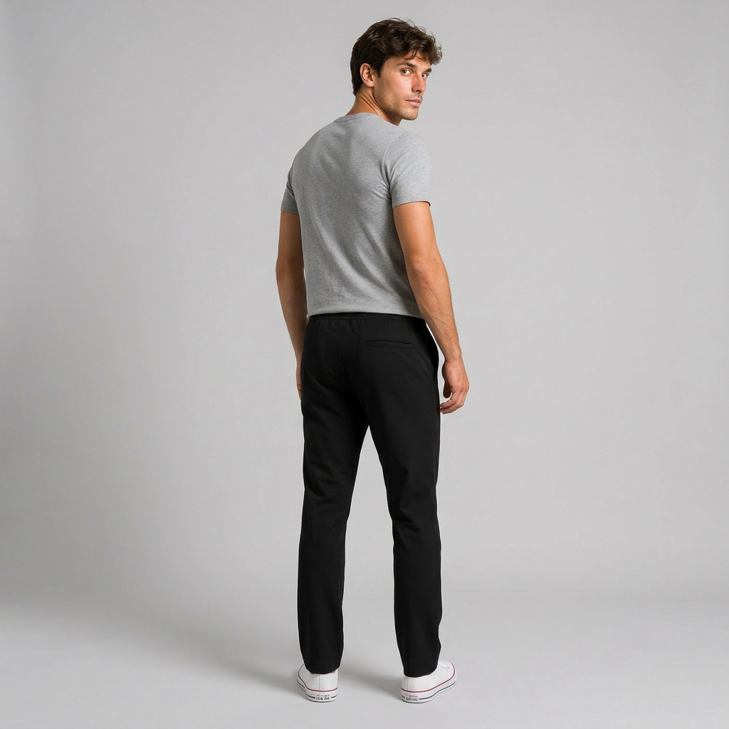 ECLAVA | Men’s Cotton Linen Straight-Leg Trousers