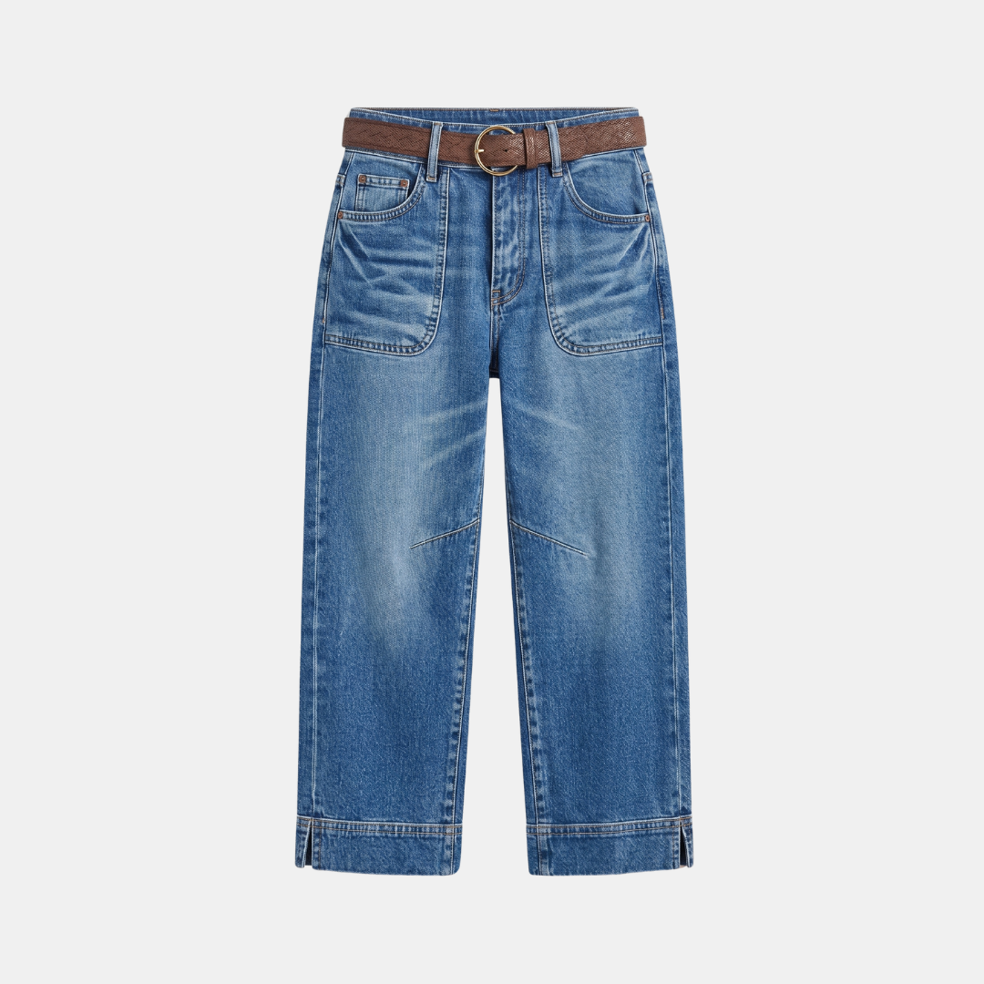 ECLAVA | Women’s High Rise Straight Leg Crop Jeans