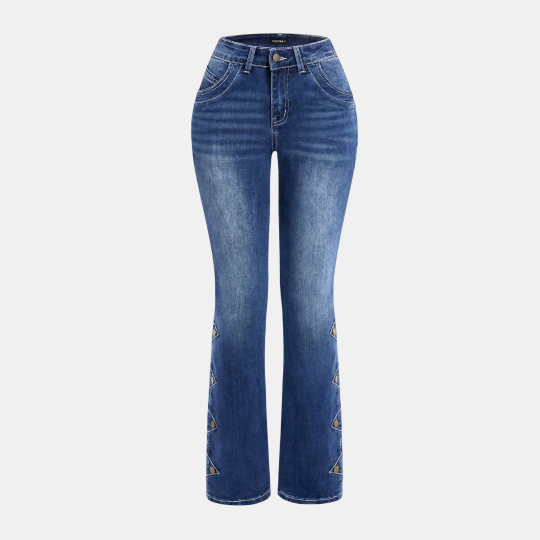 ECLAVA | Women’s High-Waist Bootcut Denim Jeans