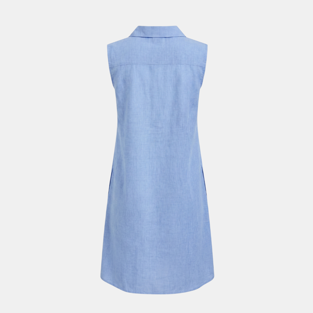 ECLAVA | Women’s Sleeveless Knee Length Shirt Dress