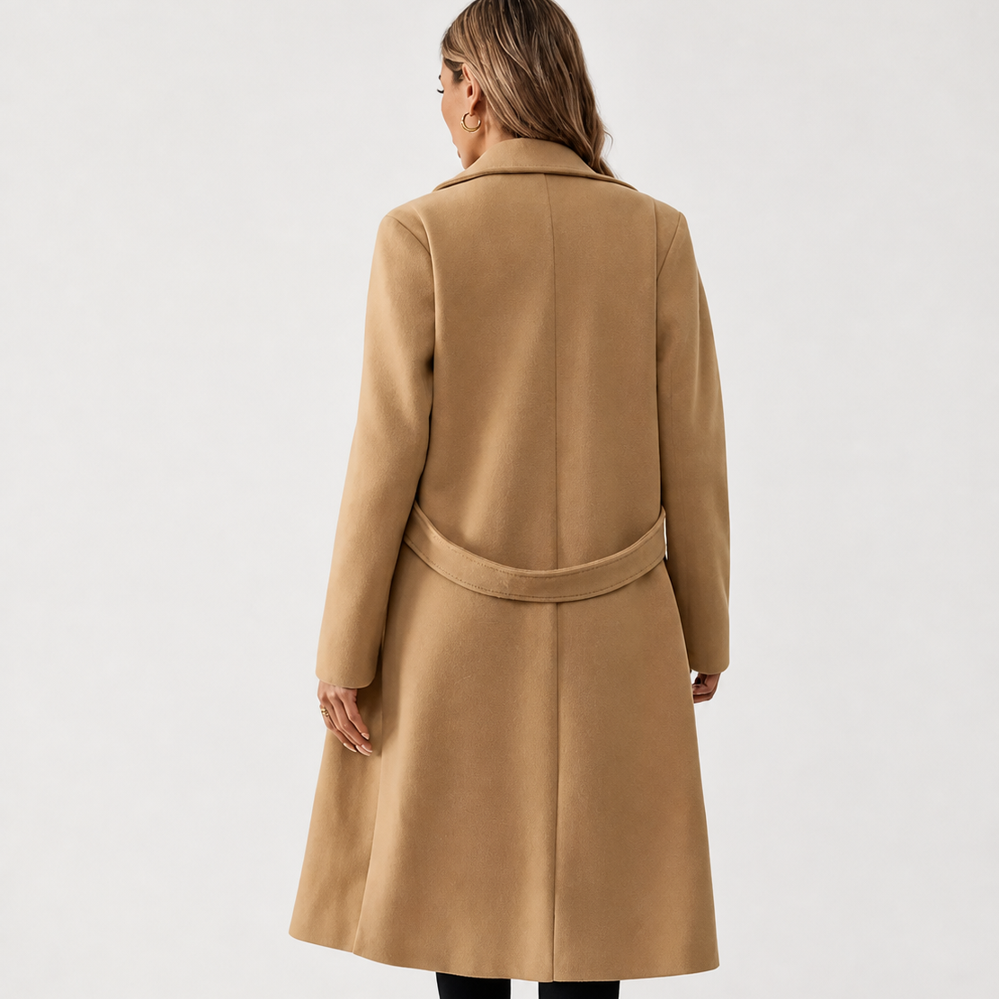 ECLAVA | Women’s Longline Belted A-Line Coat