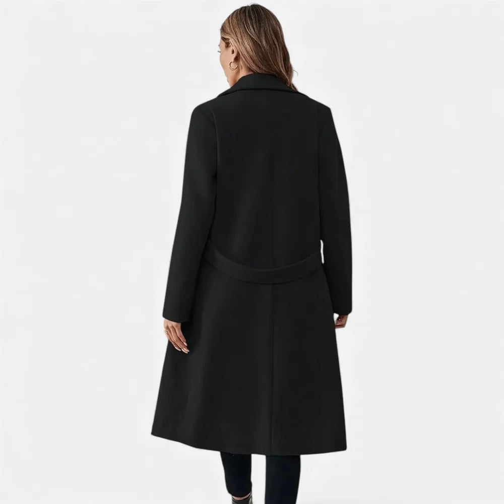ECLAVA | Women’s Longline Belted A-Line Coat