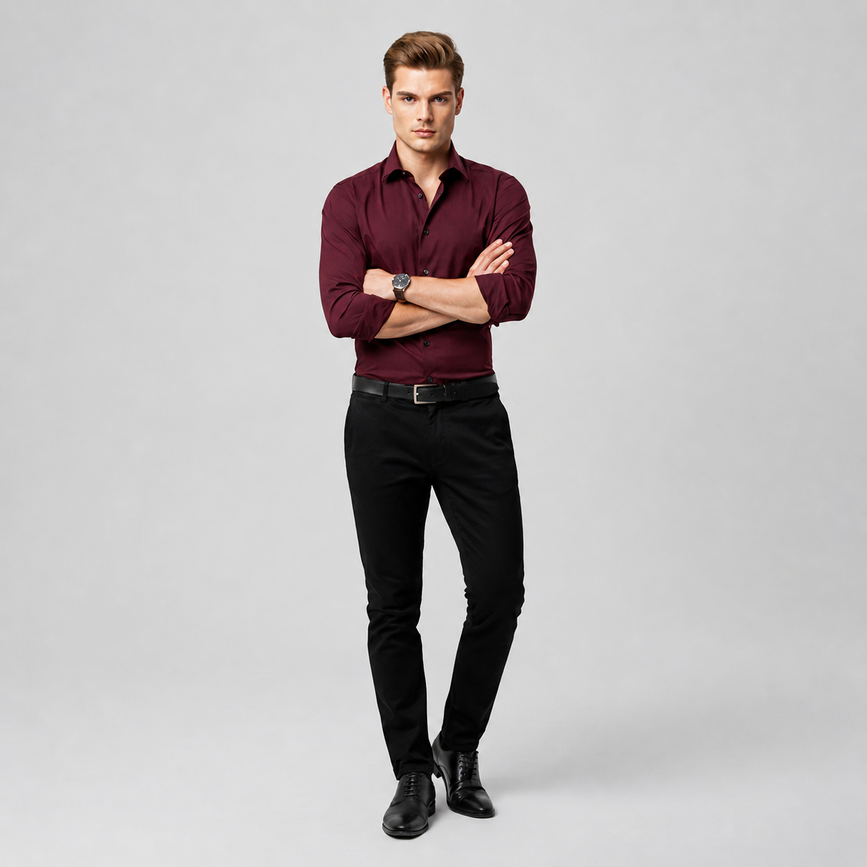 ECLAVA | Men’s Long Sleeve Polished Shirt