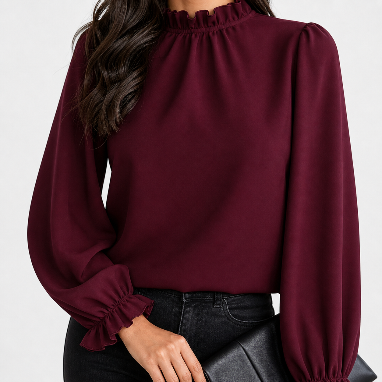 ECLAVA | Women’s Ruffle Collar Blouse
