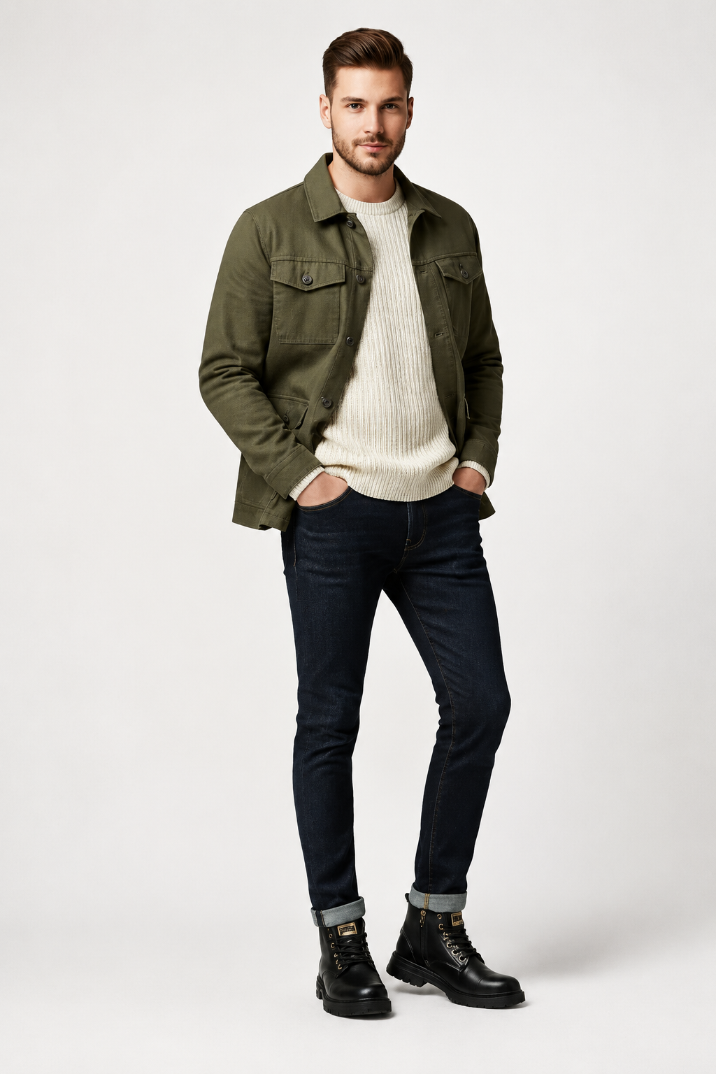 ECLAVA | Men’s Vintage Boots – Classic Short Lace‑Up