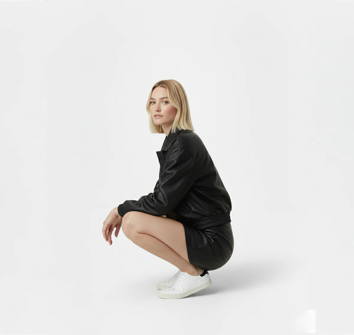 ECLAVA | Women’s Faux Leather Classic Moto Jacket