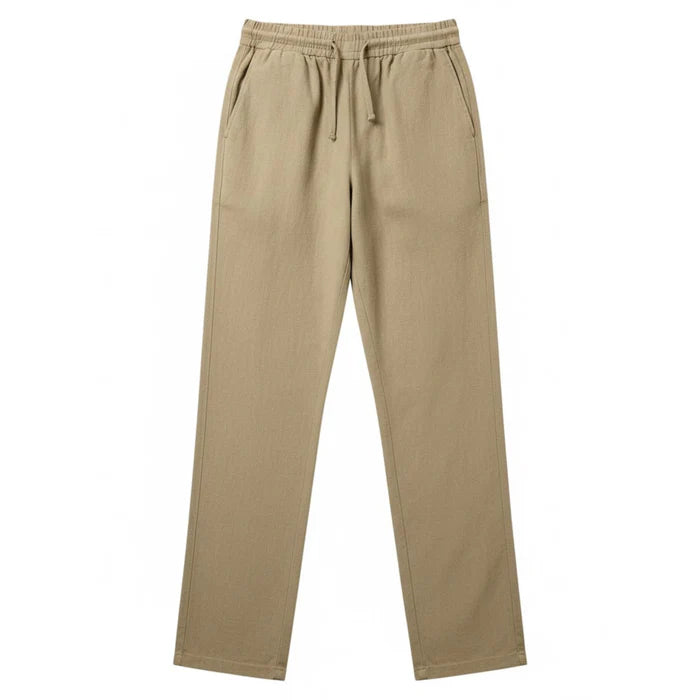 ECLAVA | Men’s Cotton Linen Straight-Leg Trousers