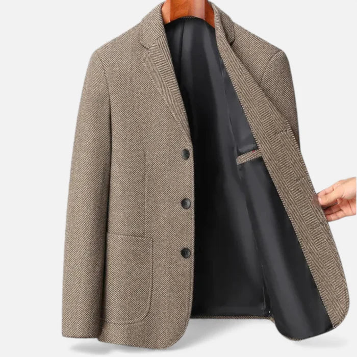 ECLAVA | Men’s Herringbone Wool Blazer