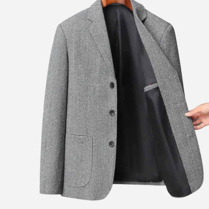 ECLAVA | Men’s Herringbone Wool Blazer