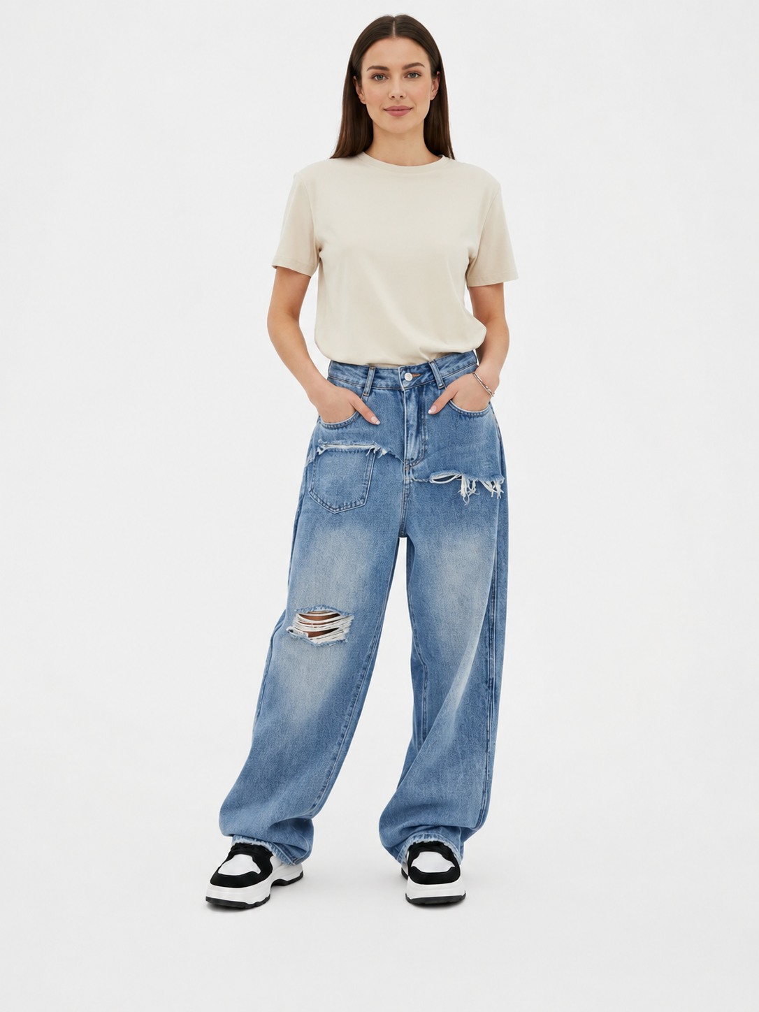 ECLAVA | Women’s Baggy Wide-Leg Jeans
