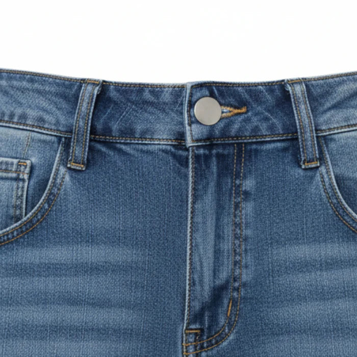 ECLAVA | Women’s Ripped High‑Waisted Denim Shorts