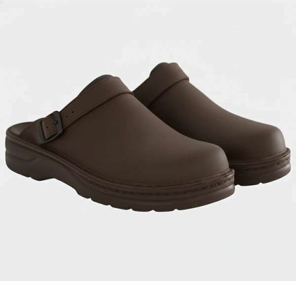ECLAVA | Unisex Suede Closed‑Toe Clog Sandals