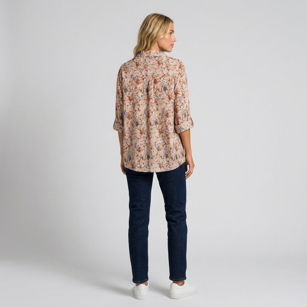 ECLAVA | Women’s Floral Button-Up Shirt