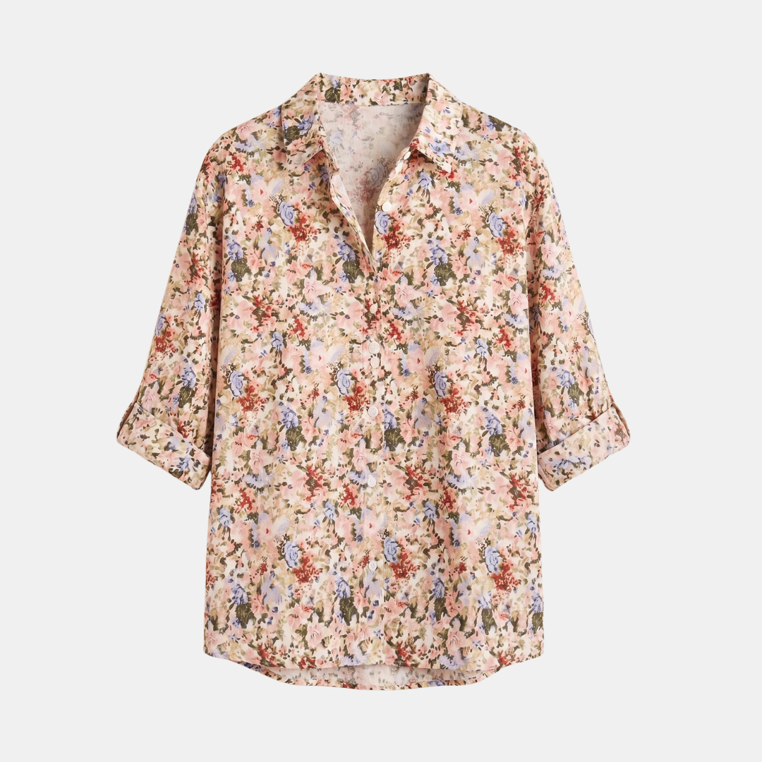 ECLAVA | Women’s Floral Button-Up Shirt