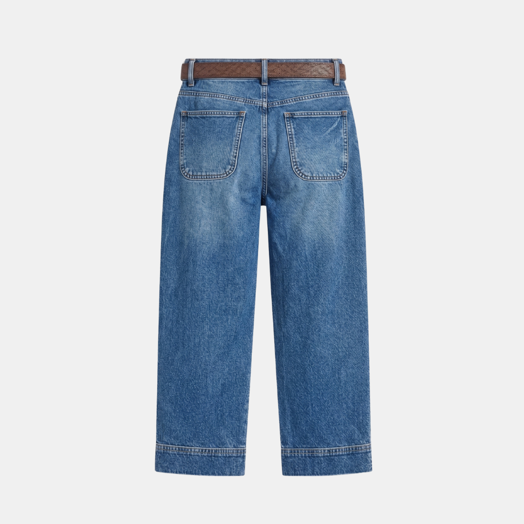 ECLAVA | Women’s High Rise Straight Leg Crop Jeans