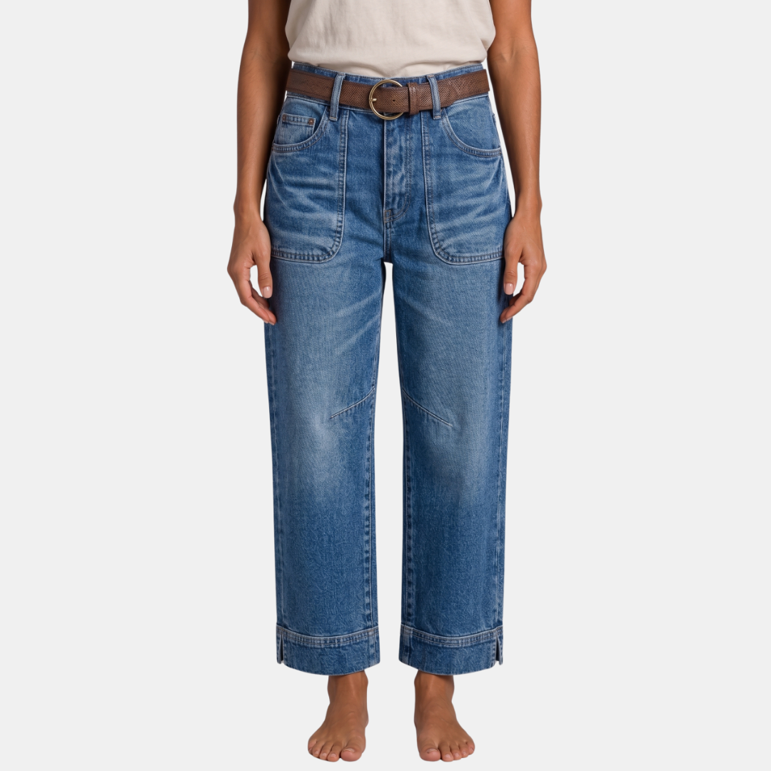 ECLAVA | Women’s High Rise Straight Leg Crop Jeans