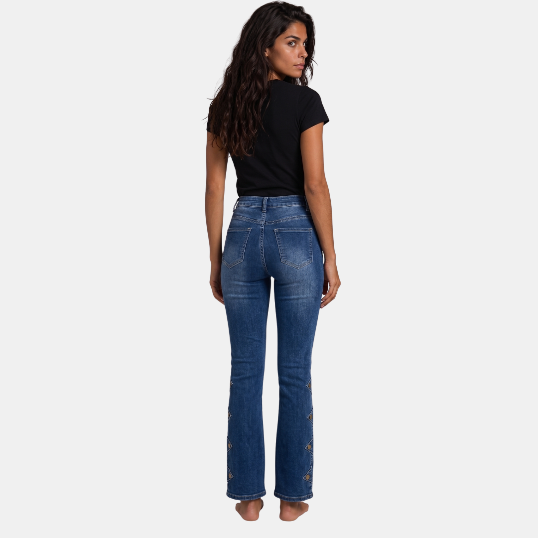 ECLAVA | Women’s High-Waist Bootcut Denim Jeans
