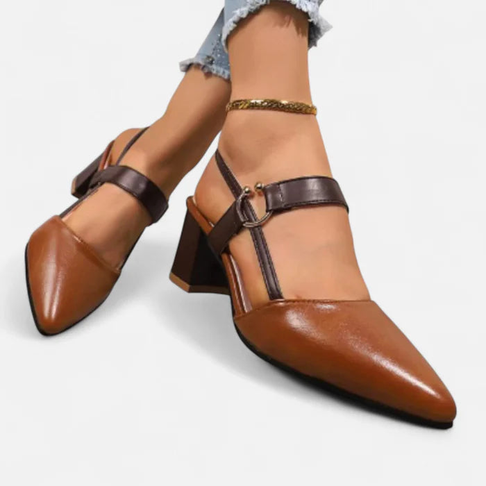 ECLAVA | Women’s Genuine Leather Chunky Sandals