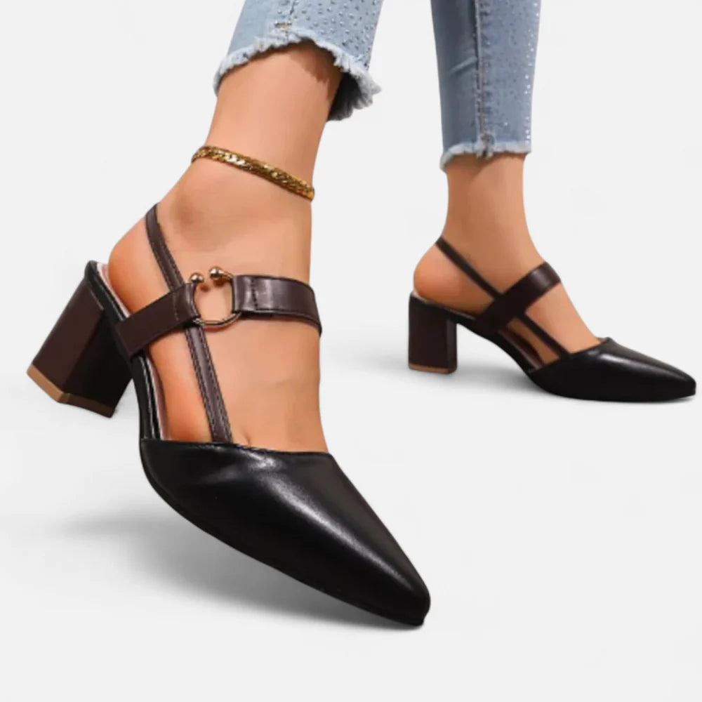 ECLAVA | Women’s Genuine Leather Chunky Sandals