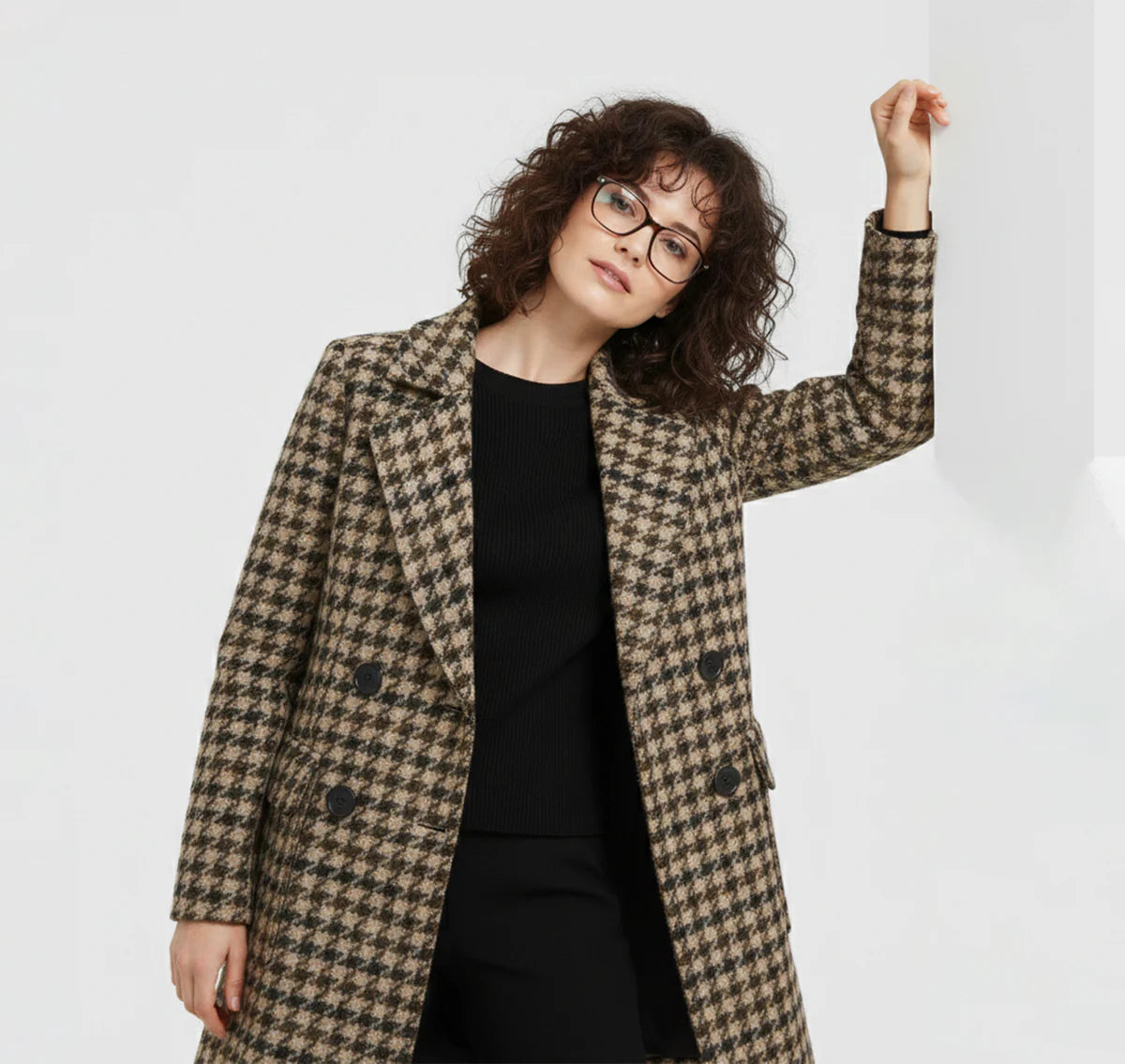 ECLAVA | Women’s Houndstooth Quilted Coat
