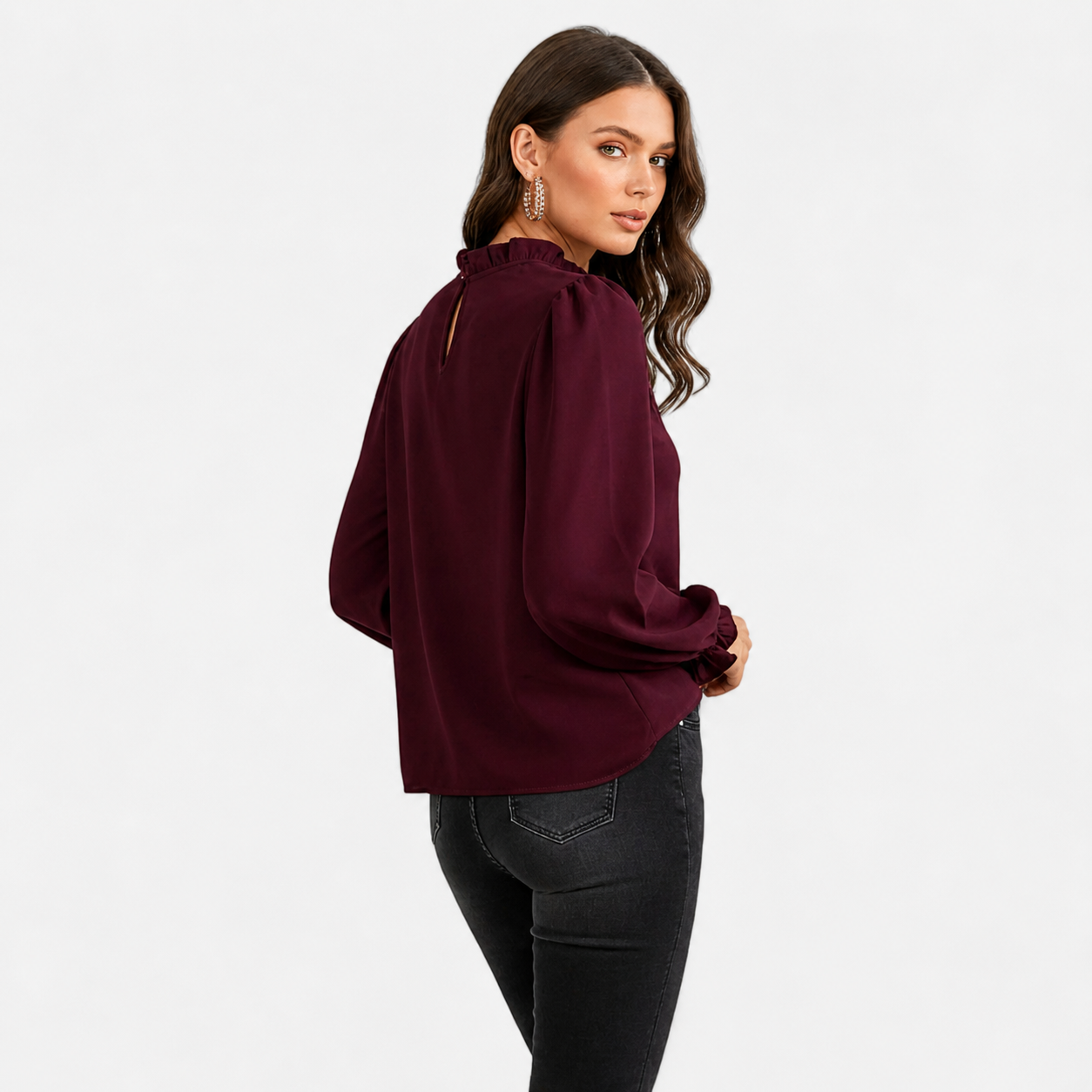 ECLAVA | Women’s Ruffle Collar Blouse