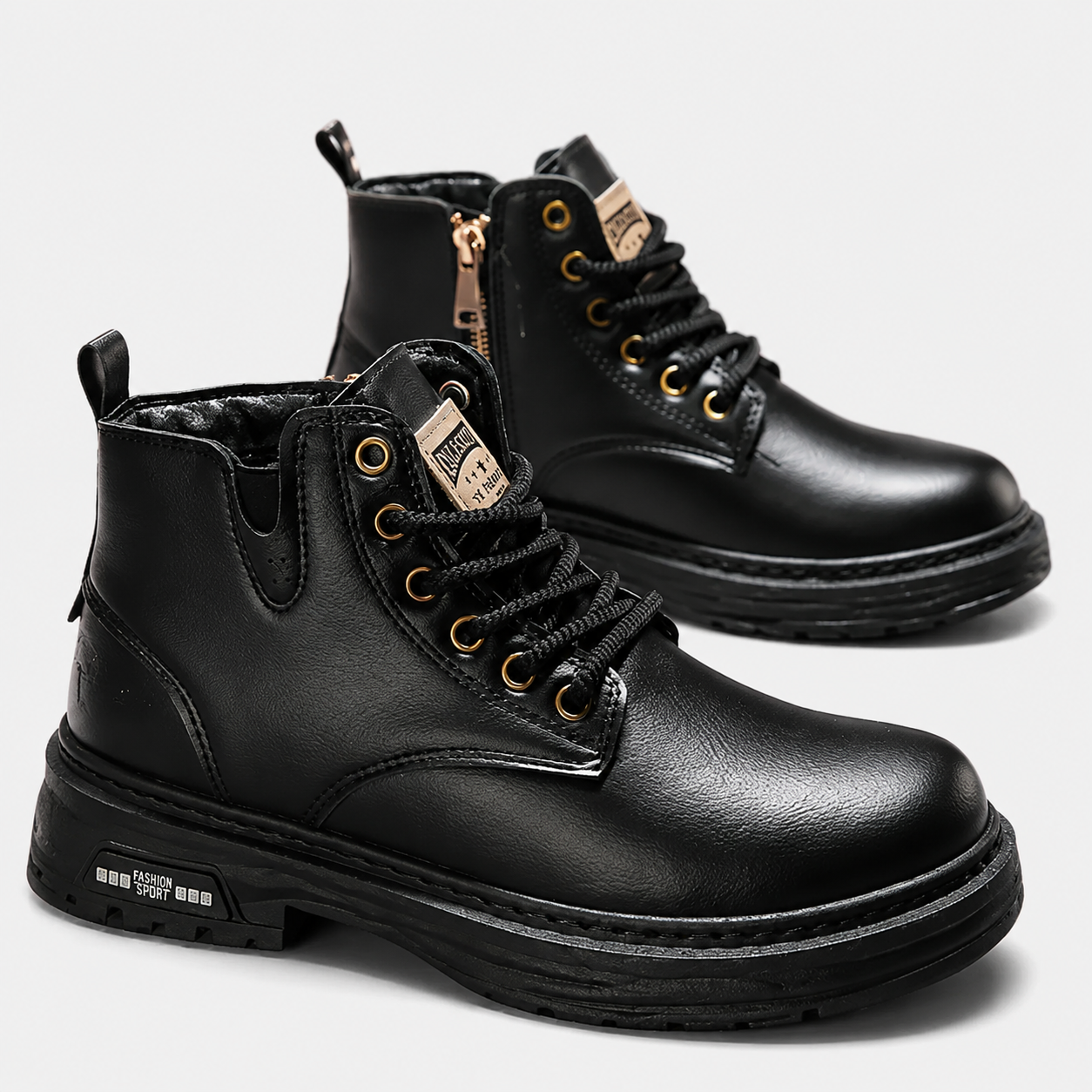 ECLAVA | Men’s Vintage Boots – Classic Short Lace‑Up