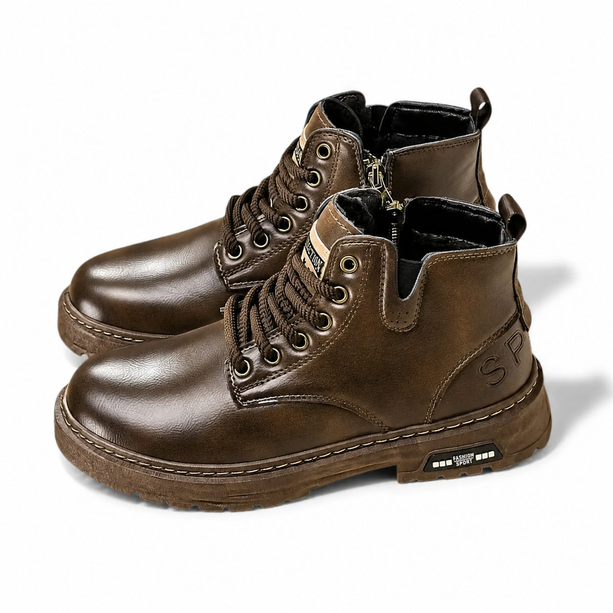 ECLAVA | Men’s Vintage Boots – Classic Short Lace‑Up