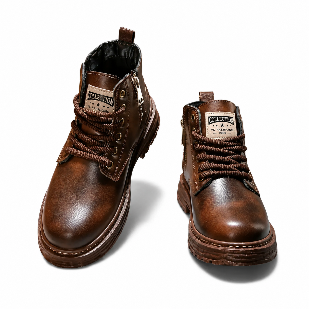 ECLAVA | Men’s Vintage Boots – Classic Short Lace‑Up