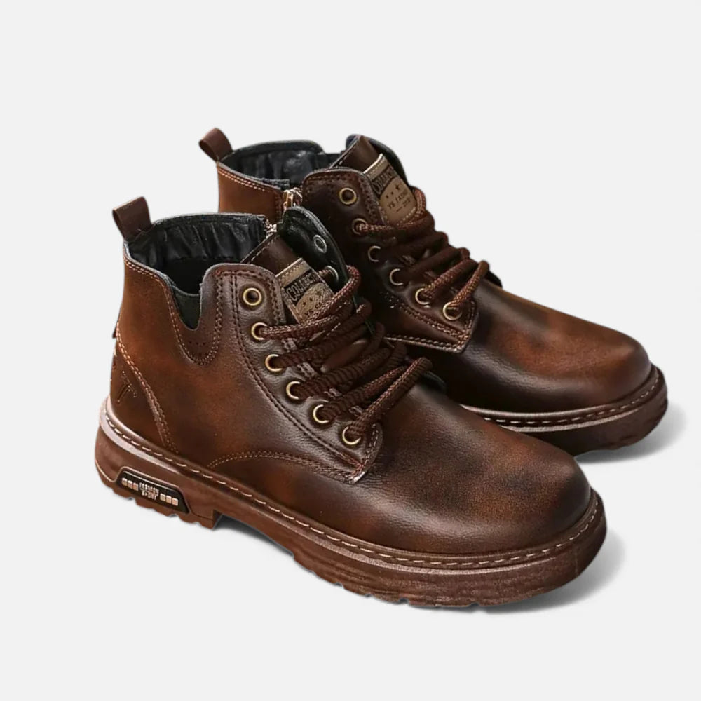 ECLAVA | Men’s Vintage Boots – Classic Short Lace‑Up