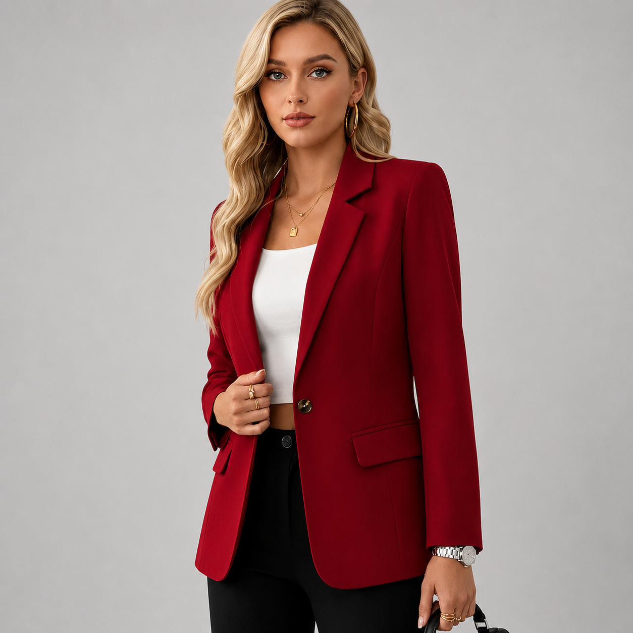 ECLAVA | Women’s Classic Single-Breasted Blazer