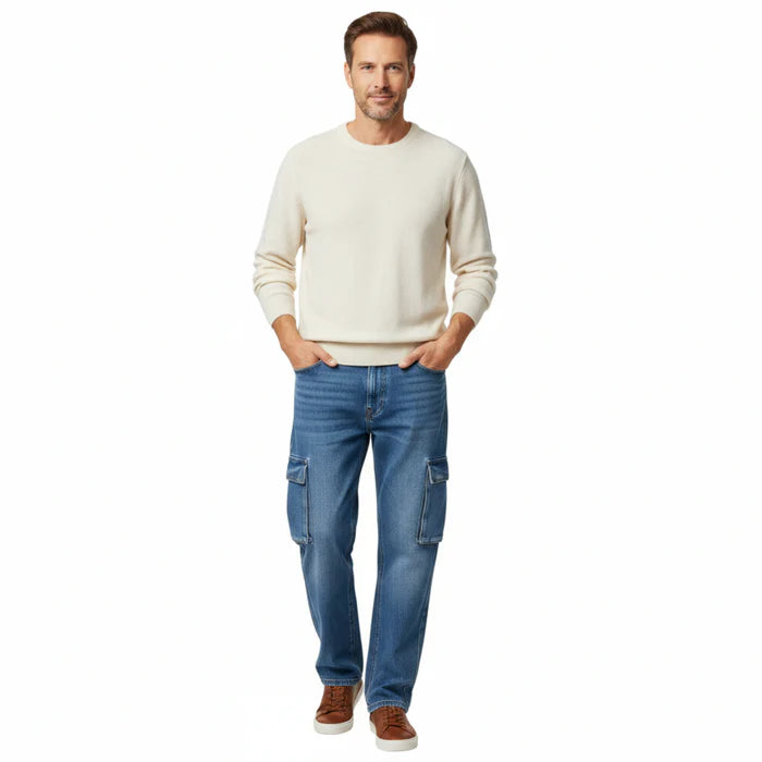 ECLAVA | Men’s Baggy Cargo Denim Jeans
