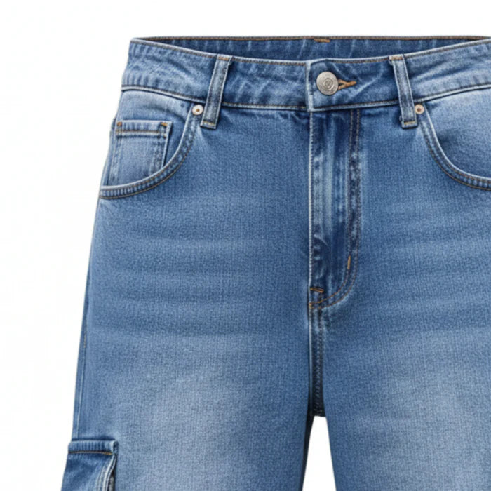 ECLAVA | Men’s Baggy Cargo Denim Jeans