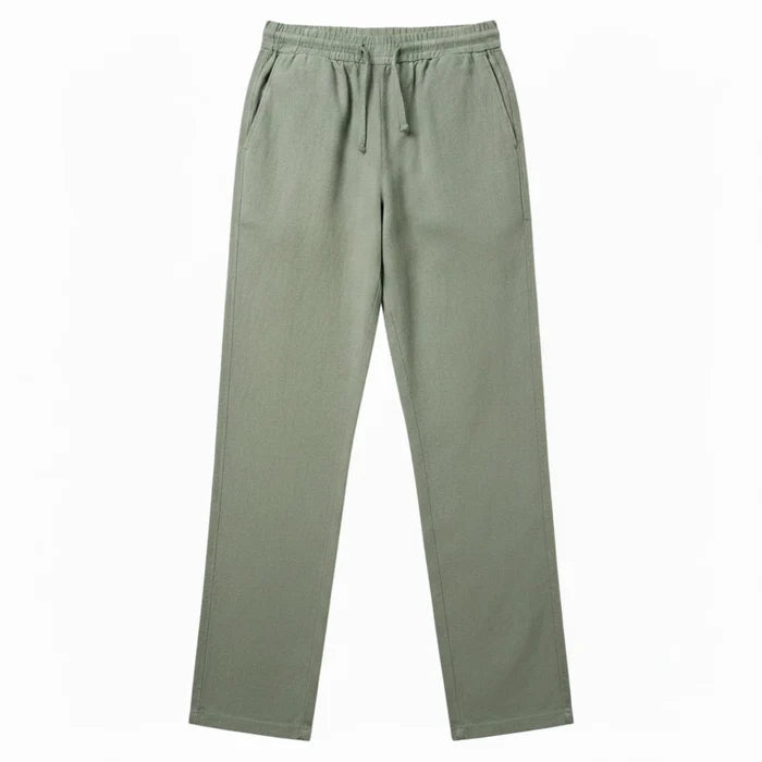 ECLAVA | Men’s Cotton Linen Straight-Leg Trousers