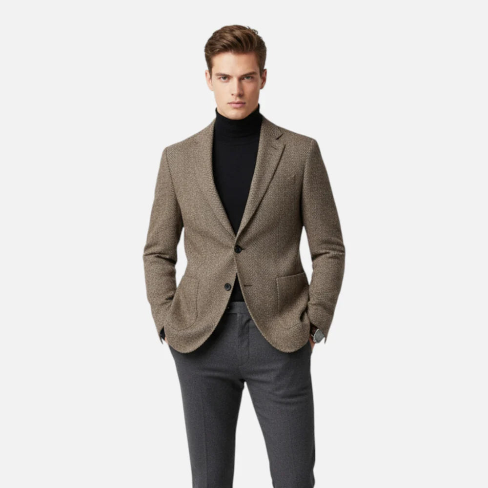 ECLAVA | Men’s Herringbone Wool Blazer