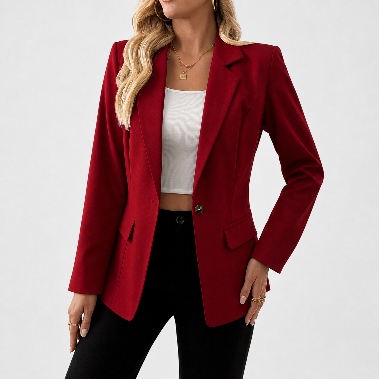ECLAVA | Women’s Classic Single-Breasted Blazer