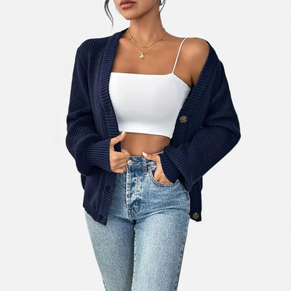 ECLAVA | Women’s Knitted Button Cardigan