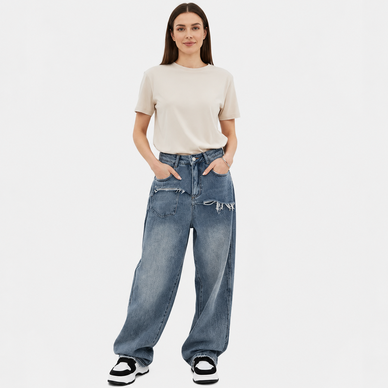 ECLAVA | Women’s Baggy Wide-Leg Jeans