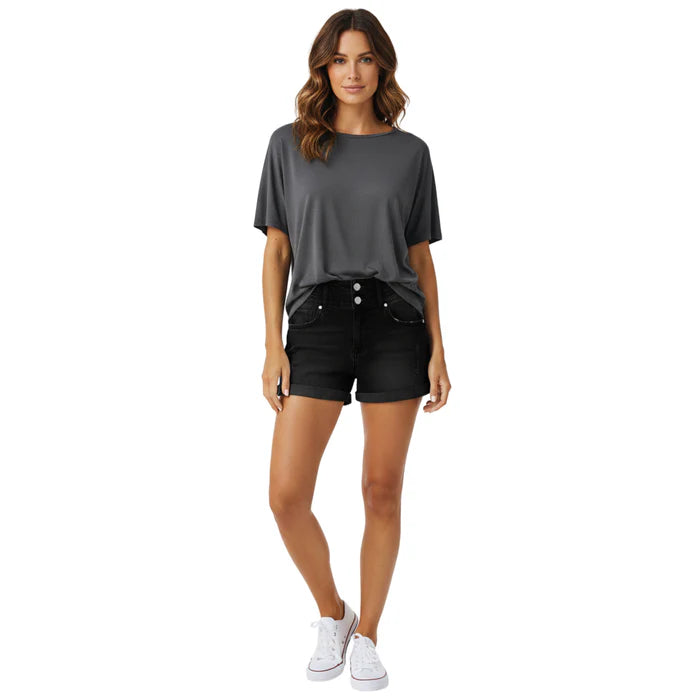 ECLAVA | Women’s Ripped High‑Waisted Denim Shorts