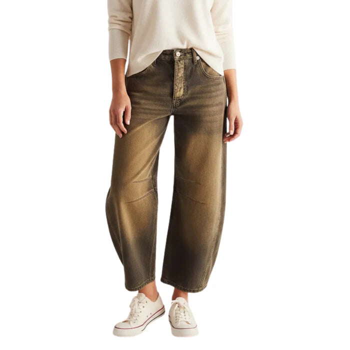 ECLAVA | Women’s Vintage Spliced Straight Jeans